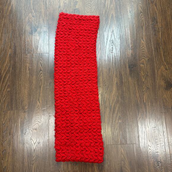Lane Bryant Infinity Scarf OS Red Chunky Cable Knit Thick Crochet Neck Warmer - Picture 3 of 10